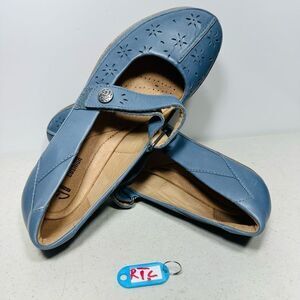 Womens Clarks Collection Everlay Bai Black Leather Mary Jane Flats Size 10 M